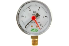 Манометр 0-10 бар, 1/4" (радиальное соединение), 63 мм FAR 